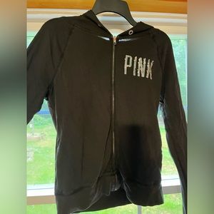 Victoria secret pink, sequin zip hoodie. Size S